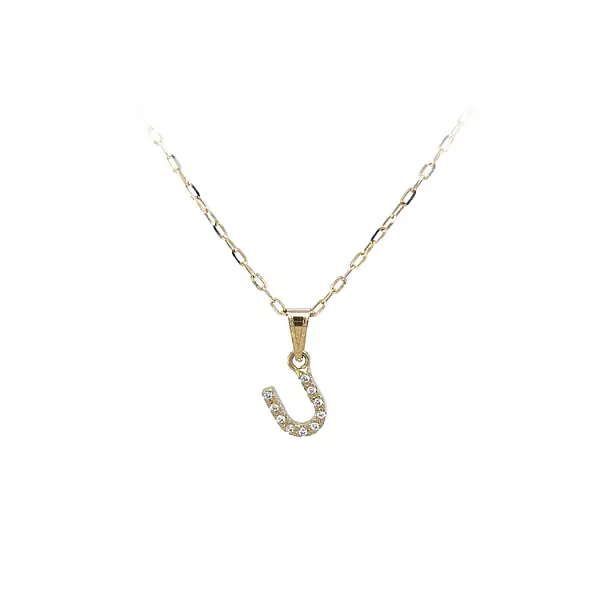 字母 U 黄金吊坠