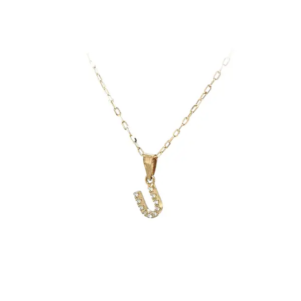 字母 U 黄金吊坠
