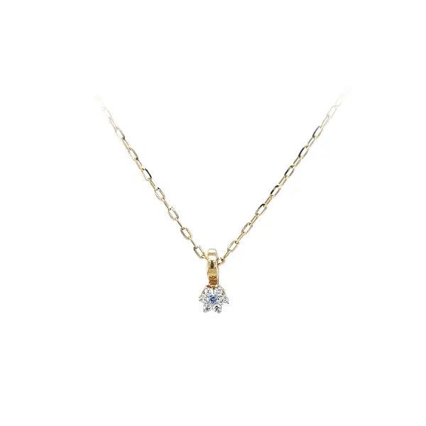 镶蓝色宝石的黄金吊坠