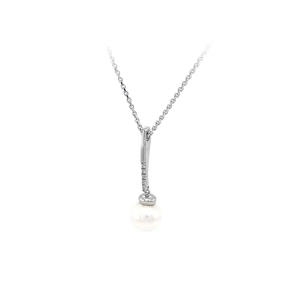 珍珠和锆石金项链