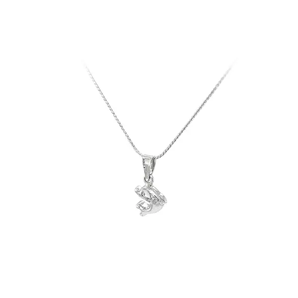 白金锆石海豚吊坠