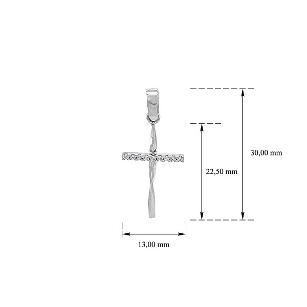 锆石十字架金吊坠