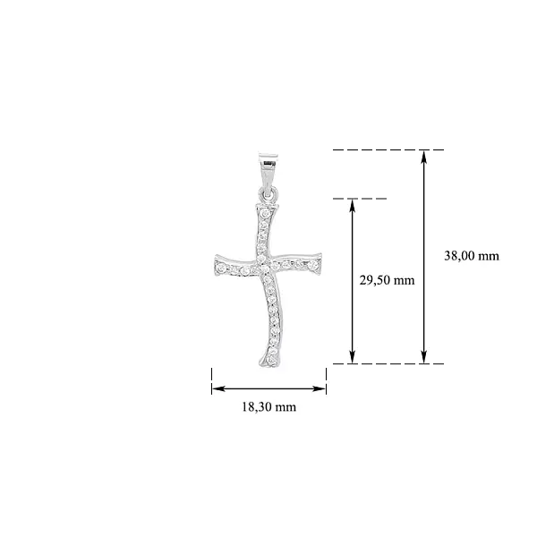 镶锆石的白金十字架
