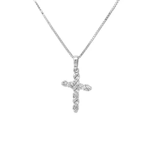 镶锆石的金十字架