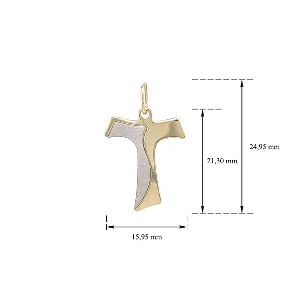 组合黄金十字架吊坠