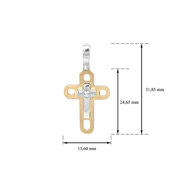 镶嵌锆石的金色十字架