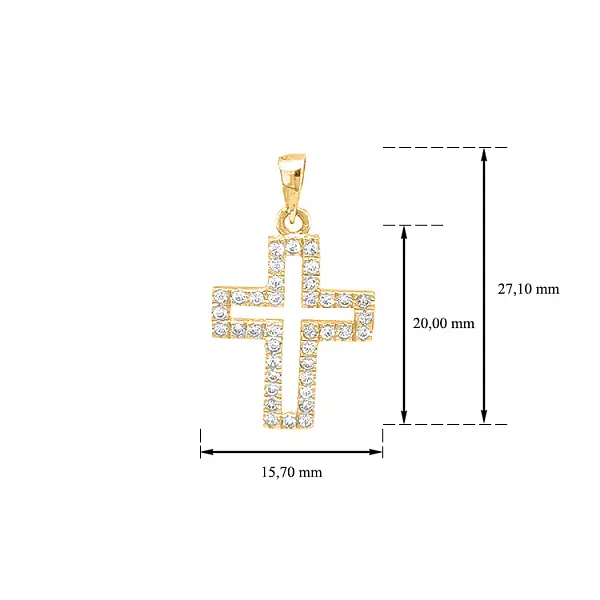 镶锆石的金十字架