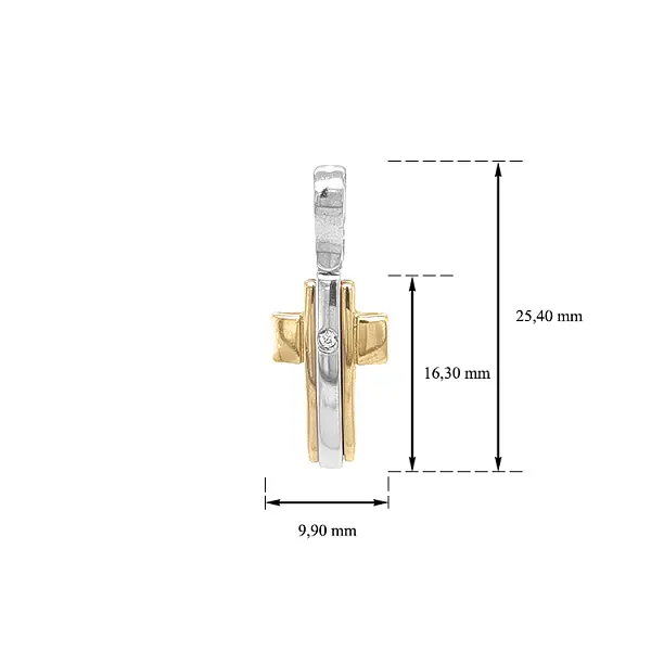 镶嵌锆石的金色十字架