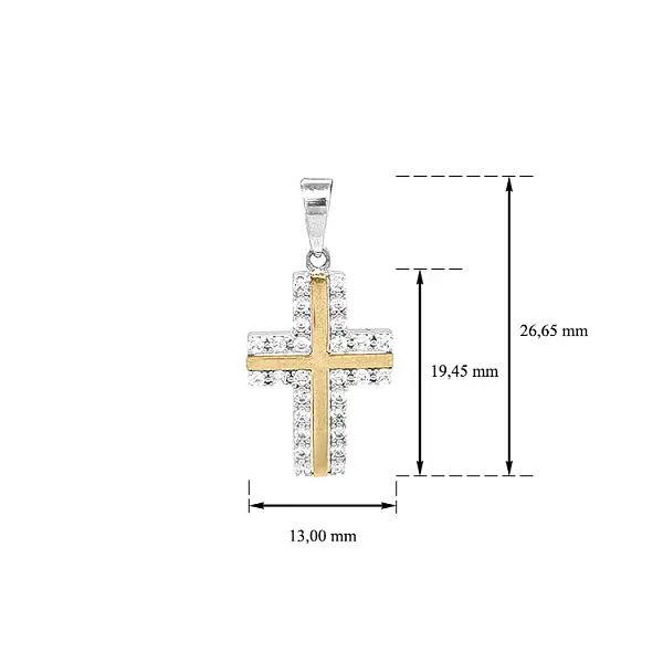 镶锆石的金十字架