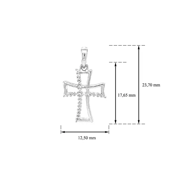 镶锆石的金十字架