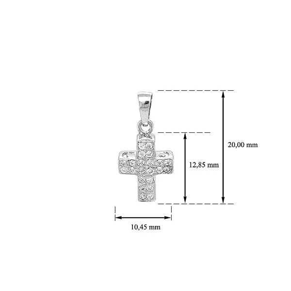 锆石十字架金吊坠