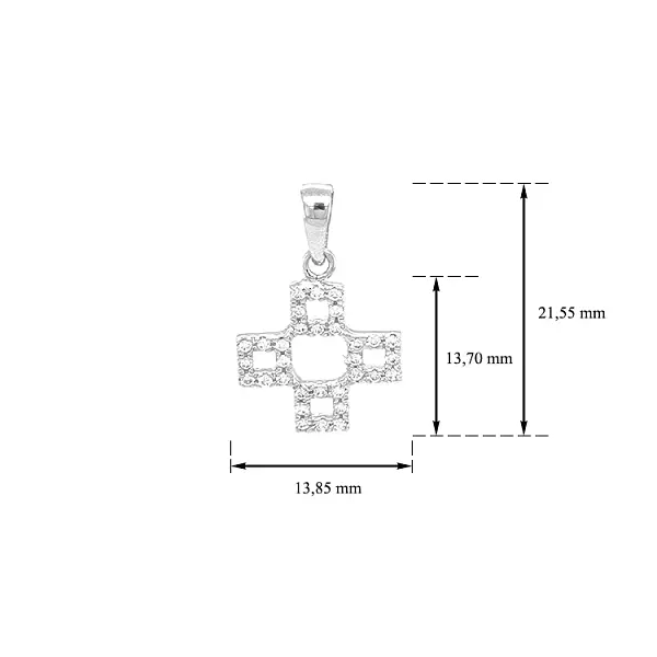 镶锆石的金十字架