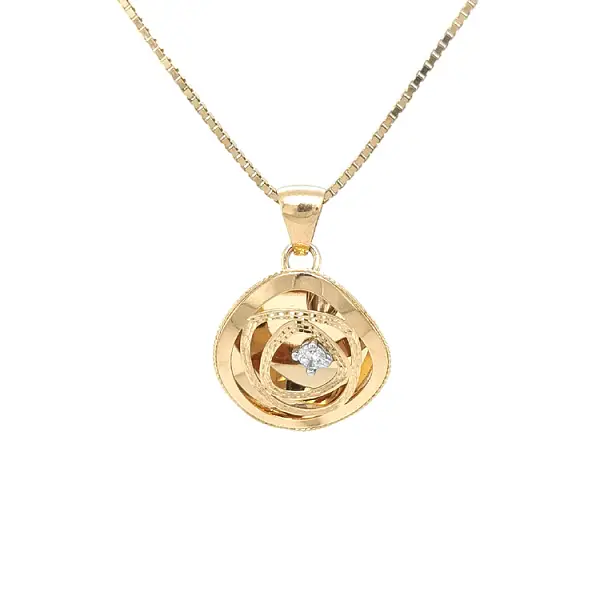 锆石黄金吊坠