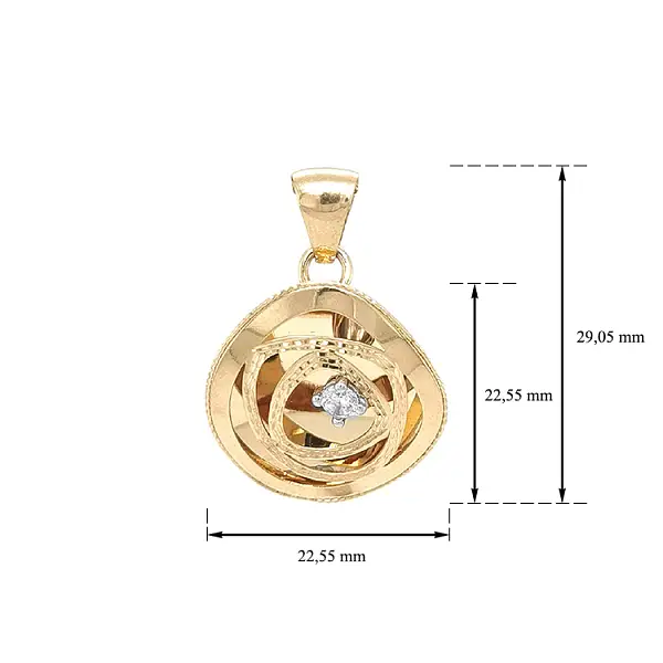 锆石黄金吊坠