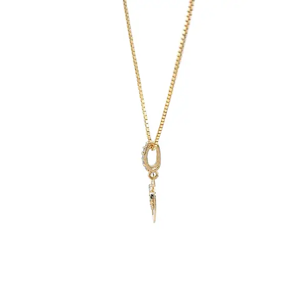 锆石心形金吊坠