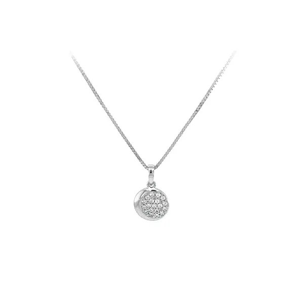 镶锆石白金吊坠