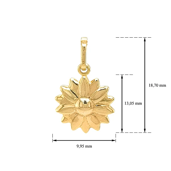 花朵金吊坠