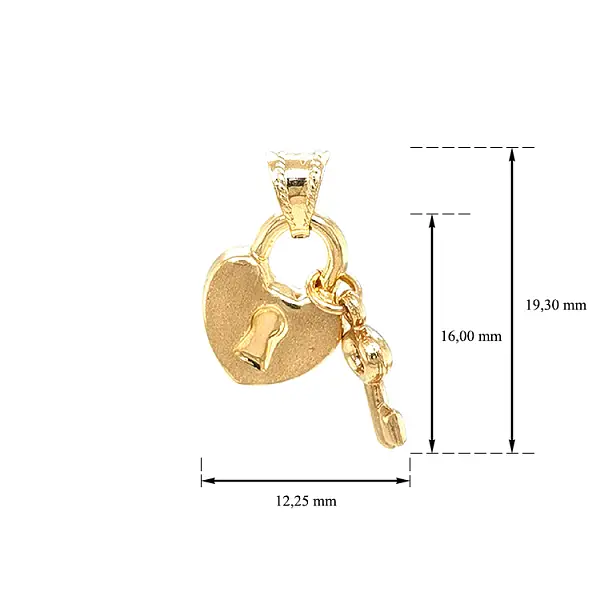金吊坠锁和钥匙