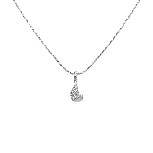 锆石心形金吊坠