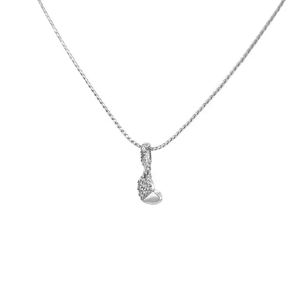 锆石心形金吊坠