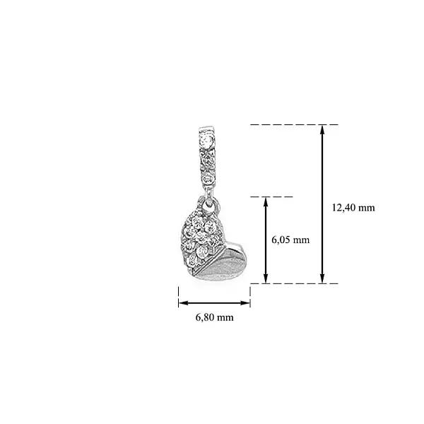锆石心形金吊坠