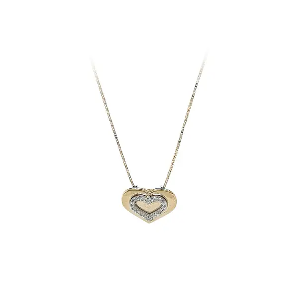 锆石心形金项链
