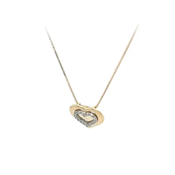 锆石心形金项链
