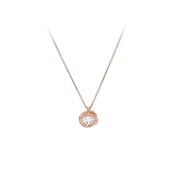 玫瑰金锆石项链
