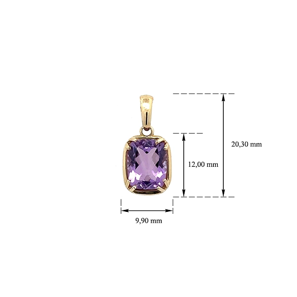 紫色宝石黄金吊坠