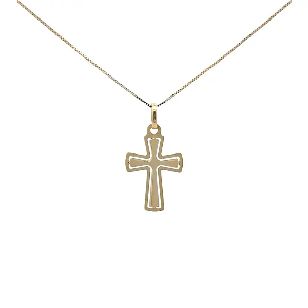 黄金十字架吊坠