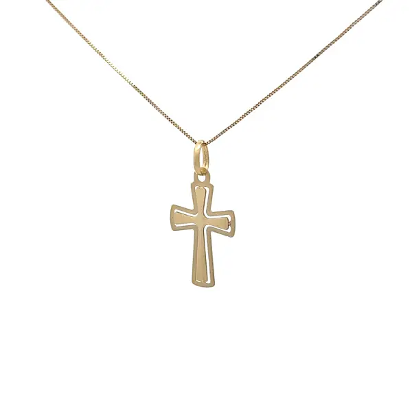 黄金十字架吊坠