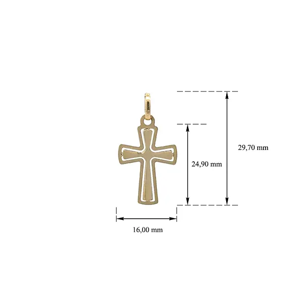 黄金十字架吊坠