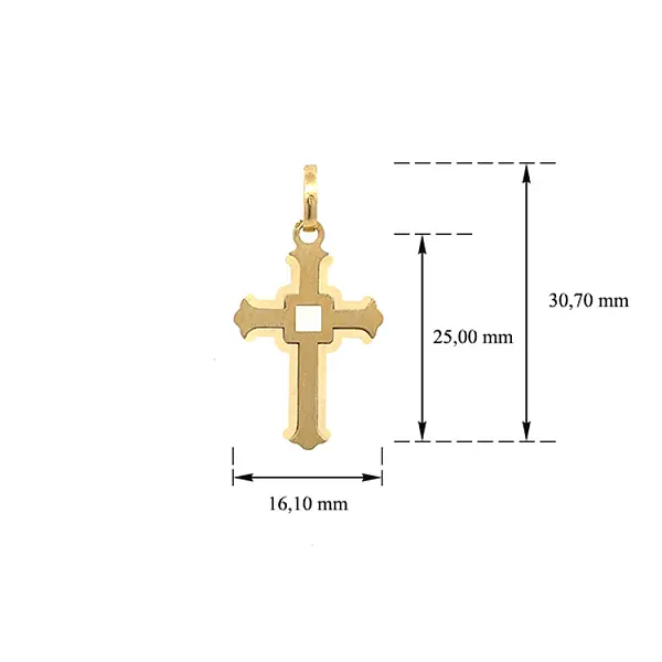 黄金十字架吊坠