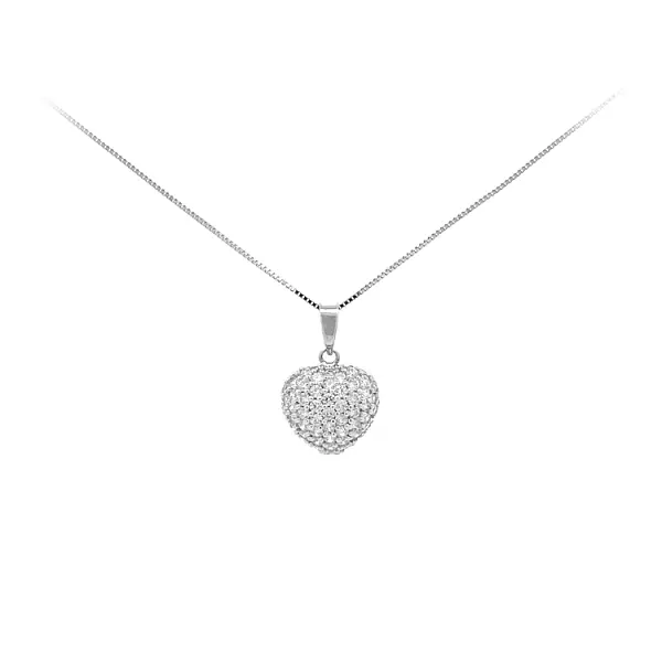 锆石心形金吊坠