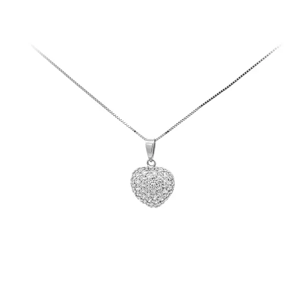 锆石心形金吊坠