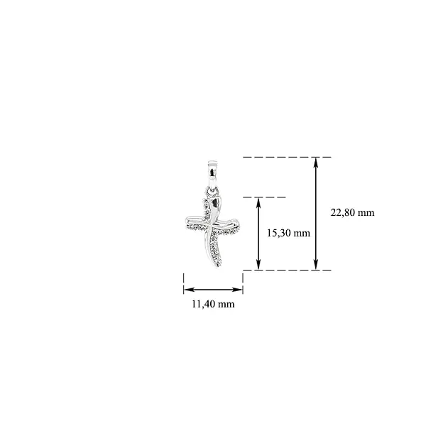 镶嵌白金锆石的十字架吊坠