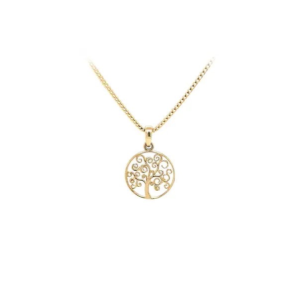 生命之树黄金吊坠