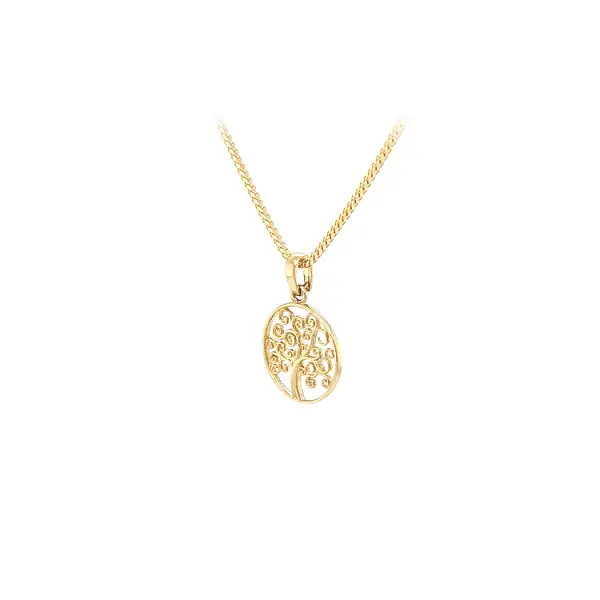 生命之树黄金吊坠