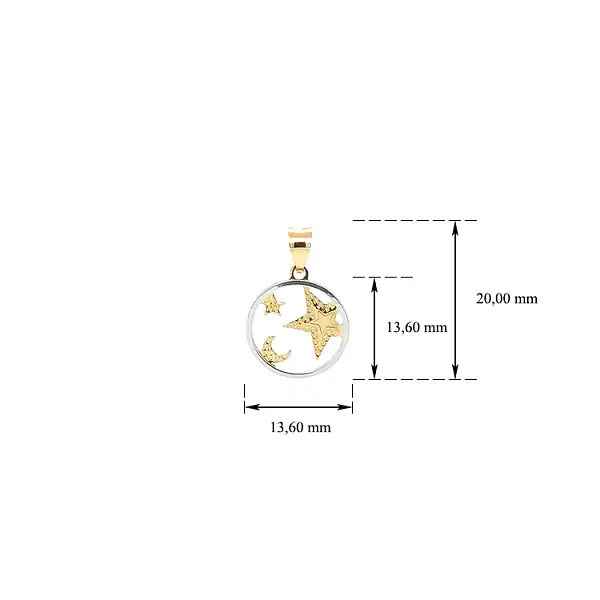 组合金制星月吊坠
