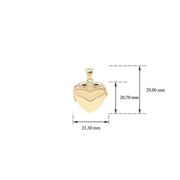 照片心形金吊坠