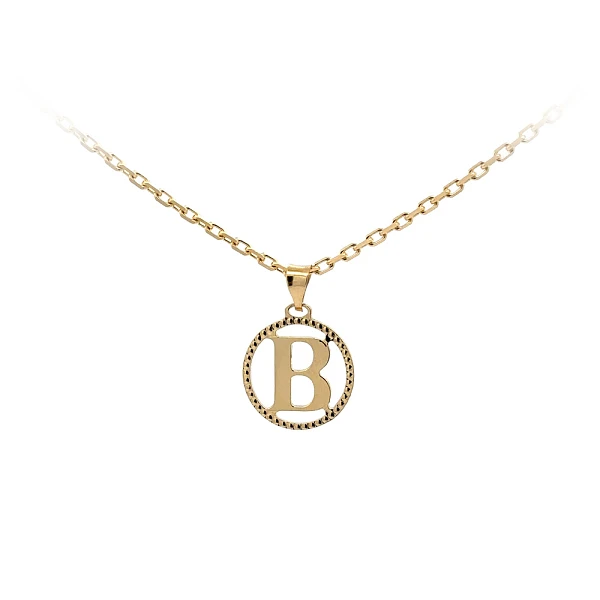 字母 B 黄金吊坠