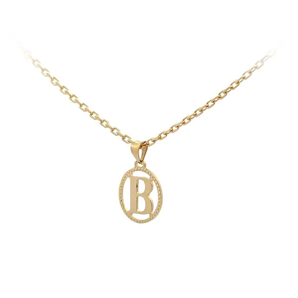 字母 B 黄金吊坠