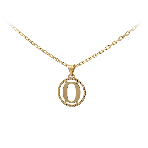 字母 O 黄金吊坠