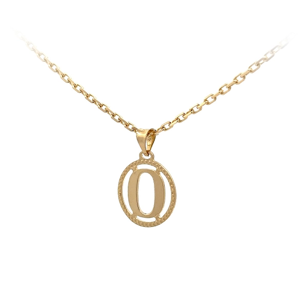 字母 O 黄金吊坠