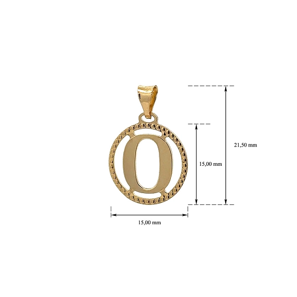 字母 O 黄金吊坠