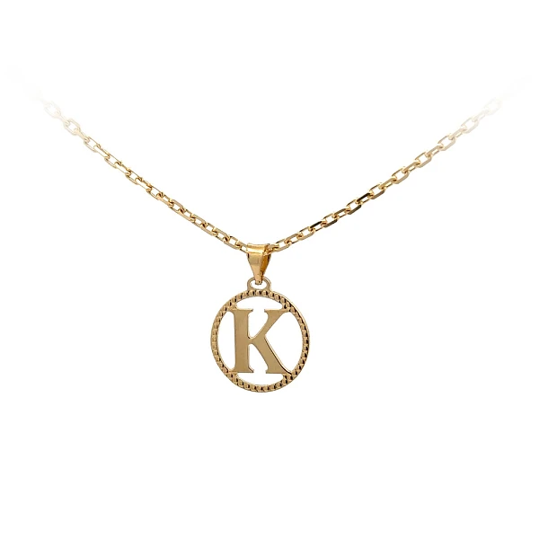 字母 K 黄金吊坠