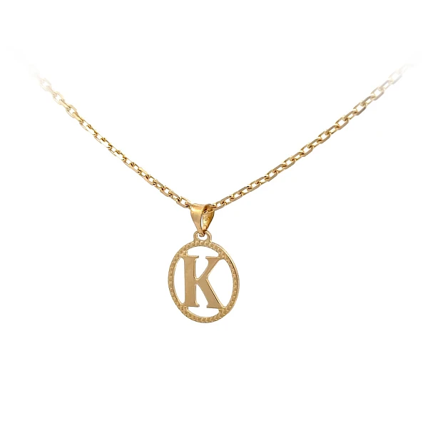 字母 K 黄金吊坠