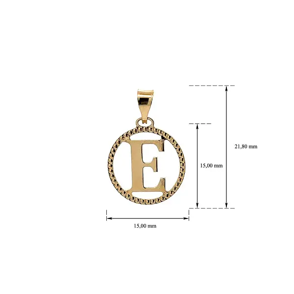 字母 E 黄金吊坠