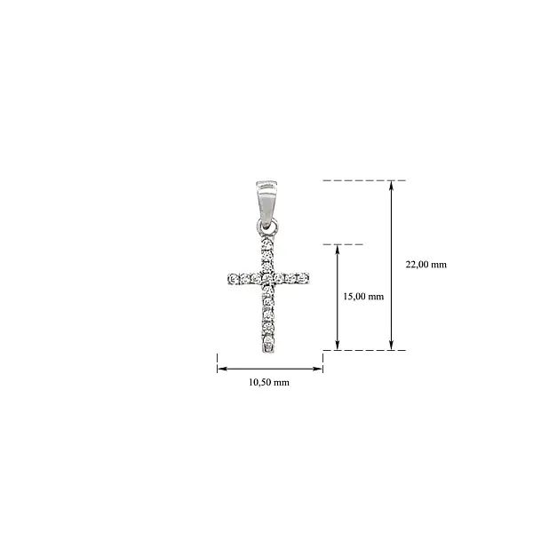 镶嵌白金锆石的十字架吊坠