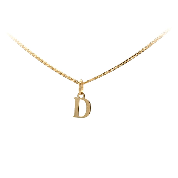 字母 D 黄金吊坠